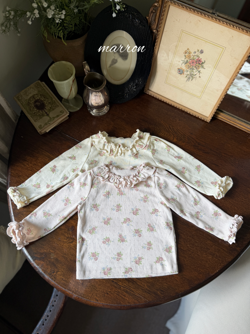 韓國童裝 26秋| MA08 Rose Eyelet Tee 上衣