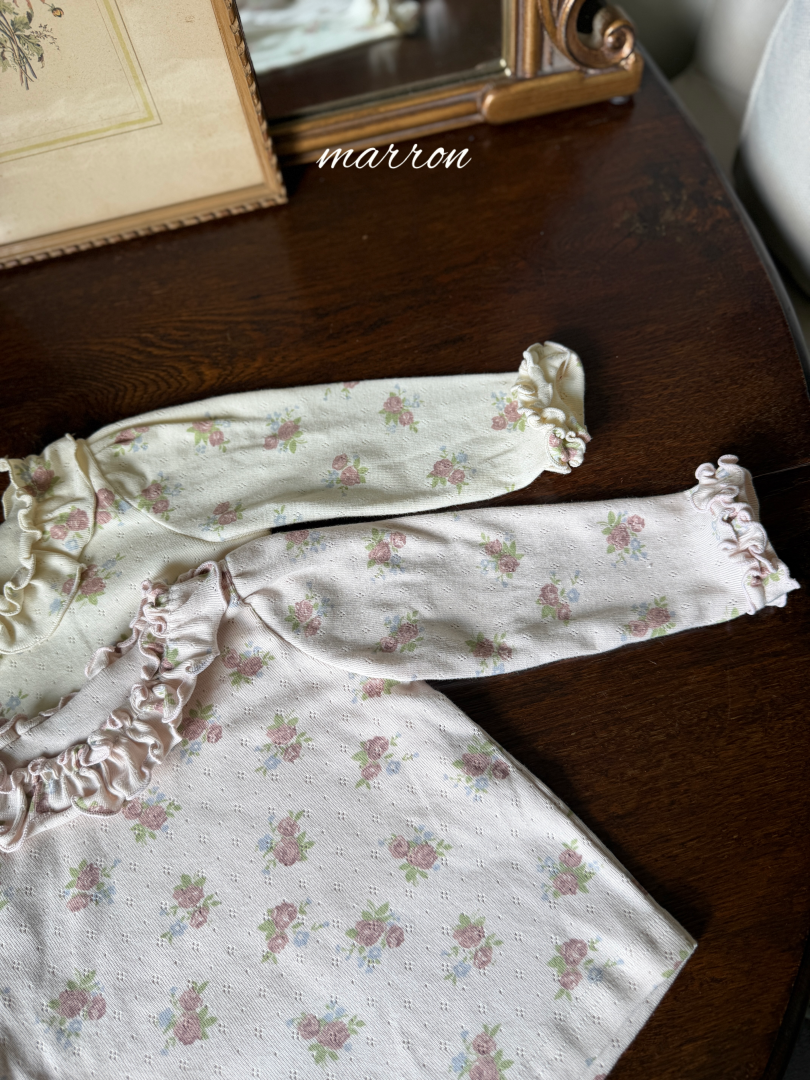 韓國童裝 26秋| MA08 Rose Eyelet Tee 上衣