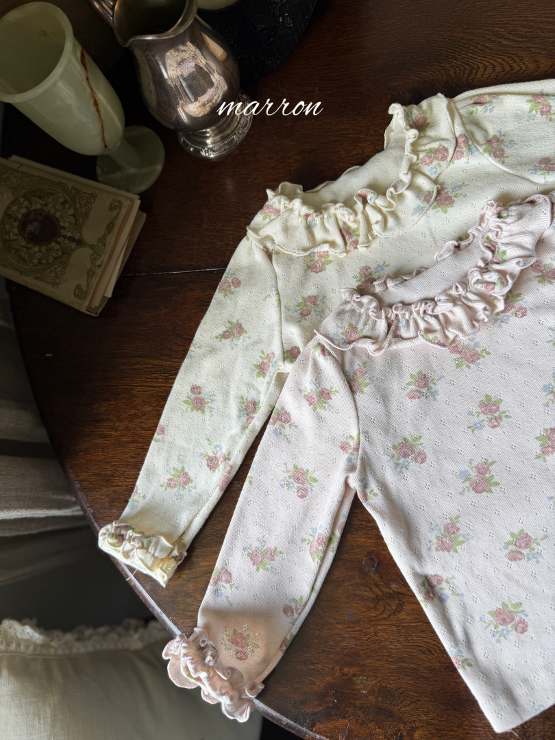 韓國童裝 26秋| MA08 Rose Eyelet Tee 上衣