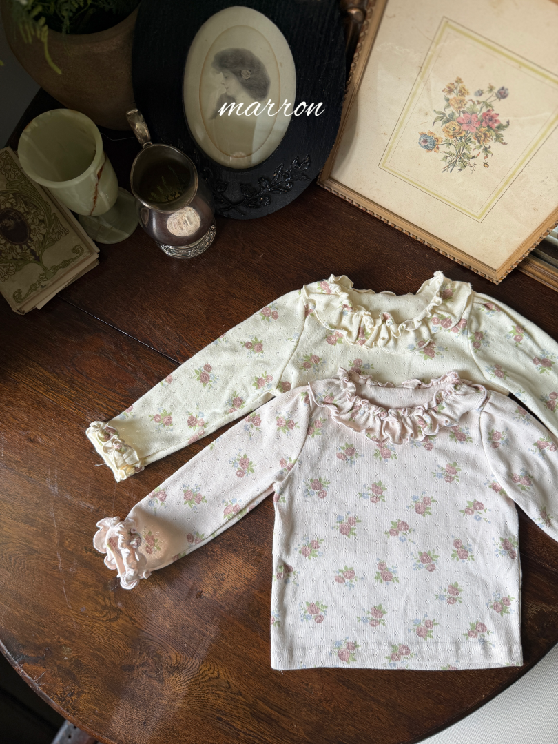 韓國童裝 26秋| MA08 Rose Eyelet Tee 上衣