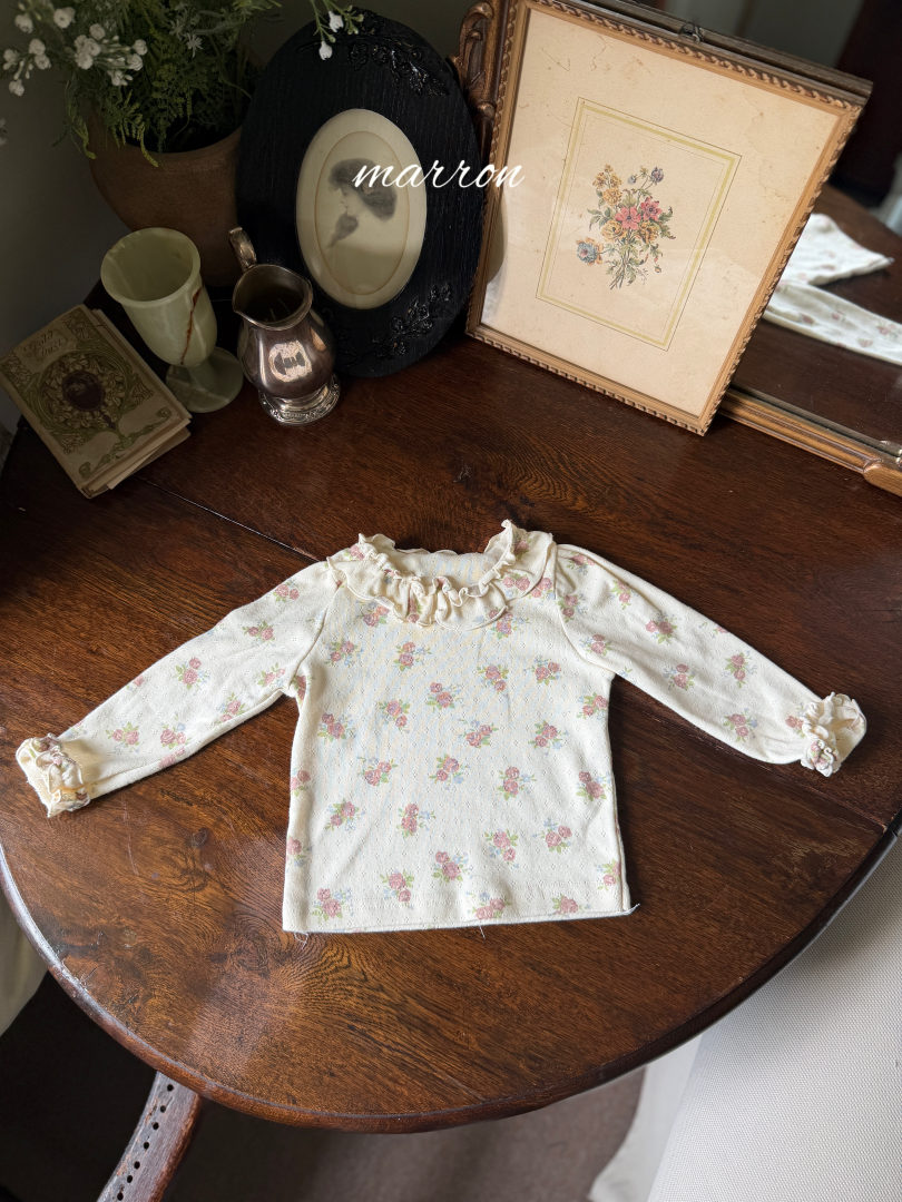 韓國童裝 26秋| MA08 Rose Eyelet Tee 上衣