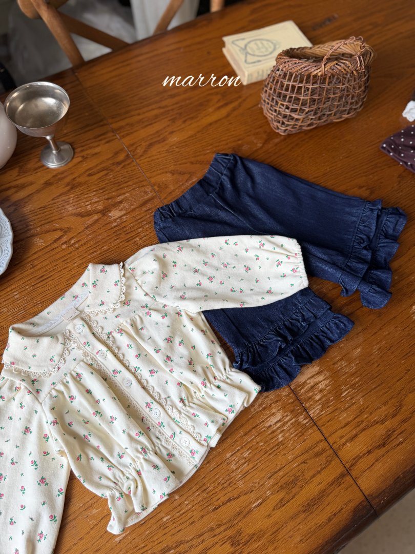 韓國童裝 26秋| MA38 Denim Frill Pants 褲子