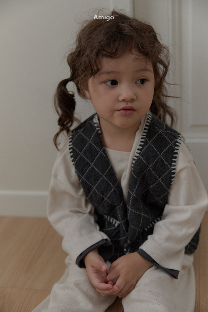 韓國童裝 26秋| AM01 Quilted Mello Vest 背心 (80-120)