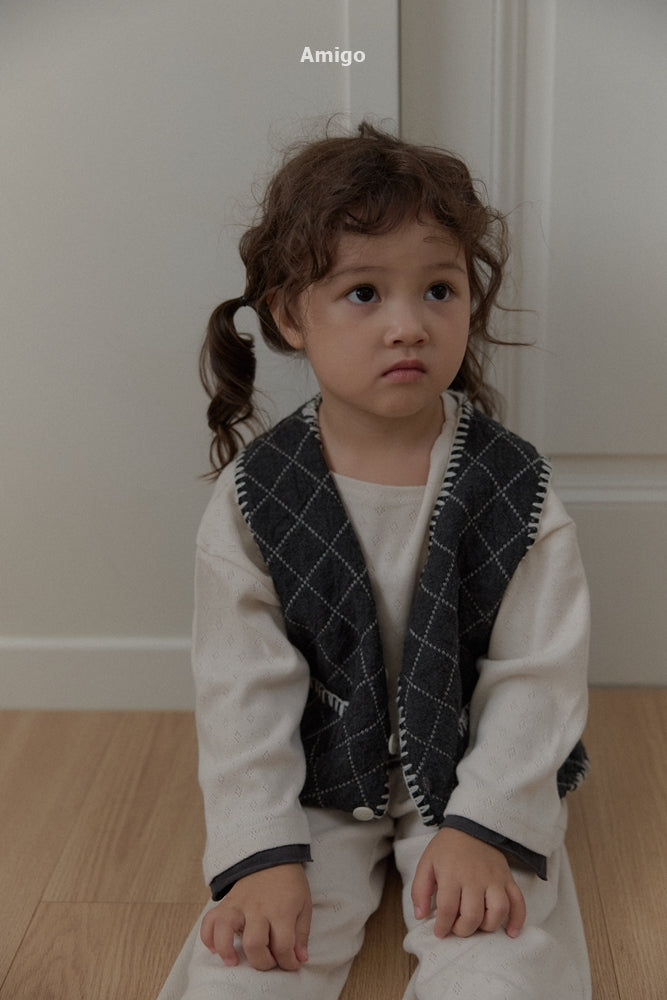 韓國童裝 26秋| AM01 Quilted Mello Vest 背心 (80-120)