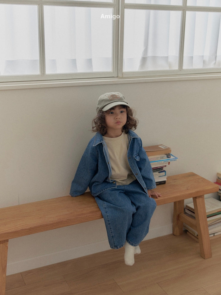 韓國童裝 26秋| AM35 Curve Denim Pants 牛仔褲 (80-120)
