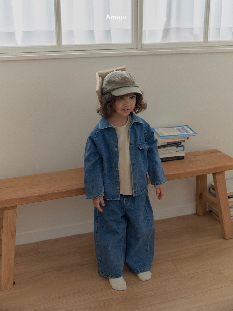 韓國童裝 26秋| AM35 Curve Denim Pants 牛仔褲 (80-120)