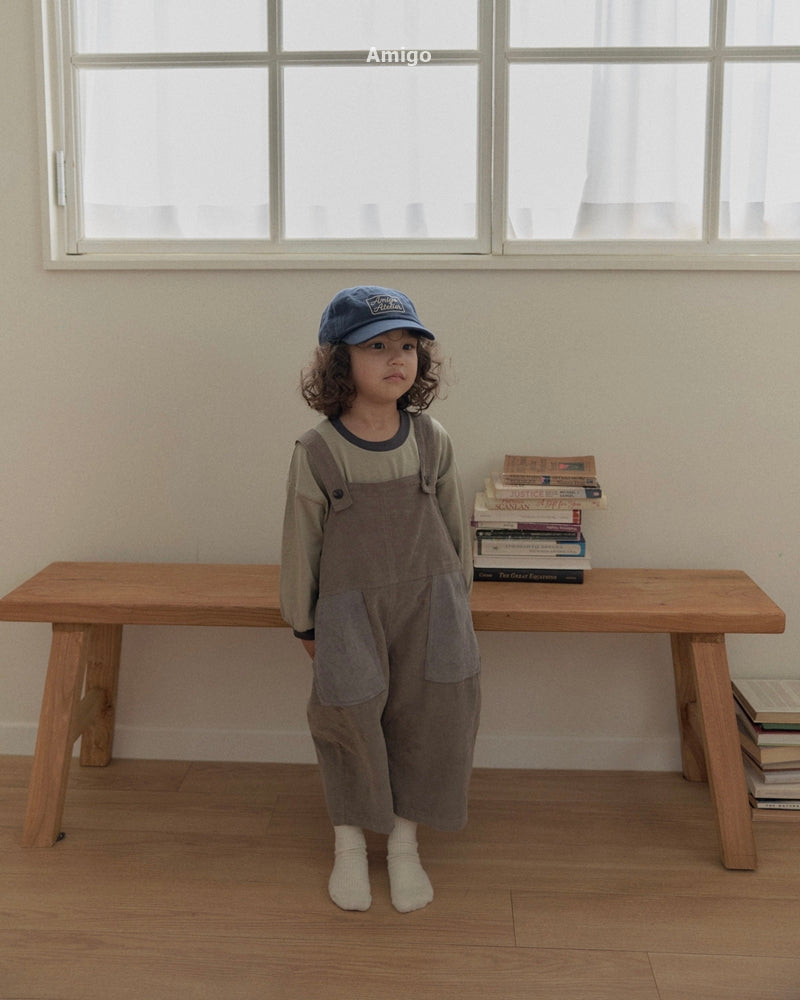 韓國童裝 26秋| AM41 Corduroy Block Overalls 吊帶褲 (80-120)