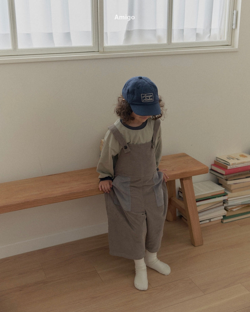 韓國童裝 26秋| AM41 Corduroy Block Overalls 吊帶褲 (80-120)