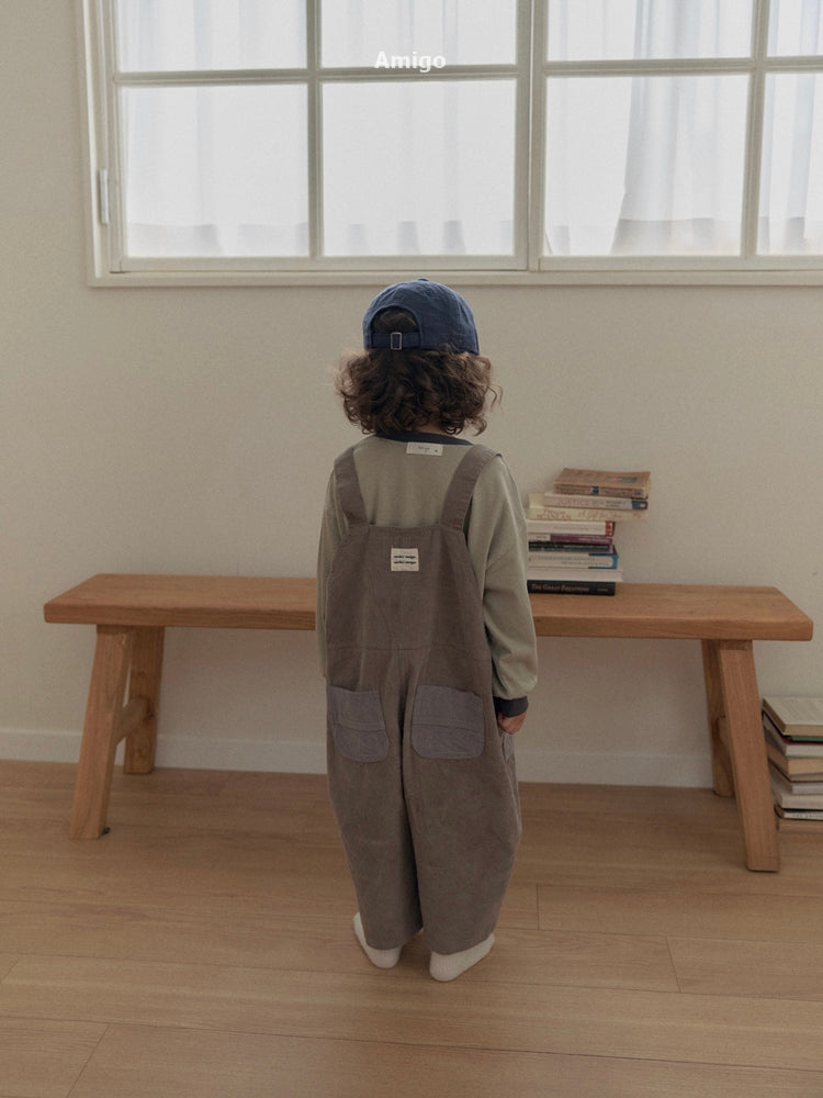 韓國童裝 26秋| AM41 Corduroy Block Overalls 吊帶褲 (80-120)