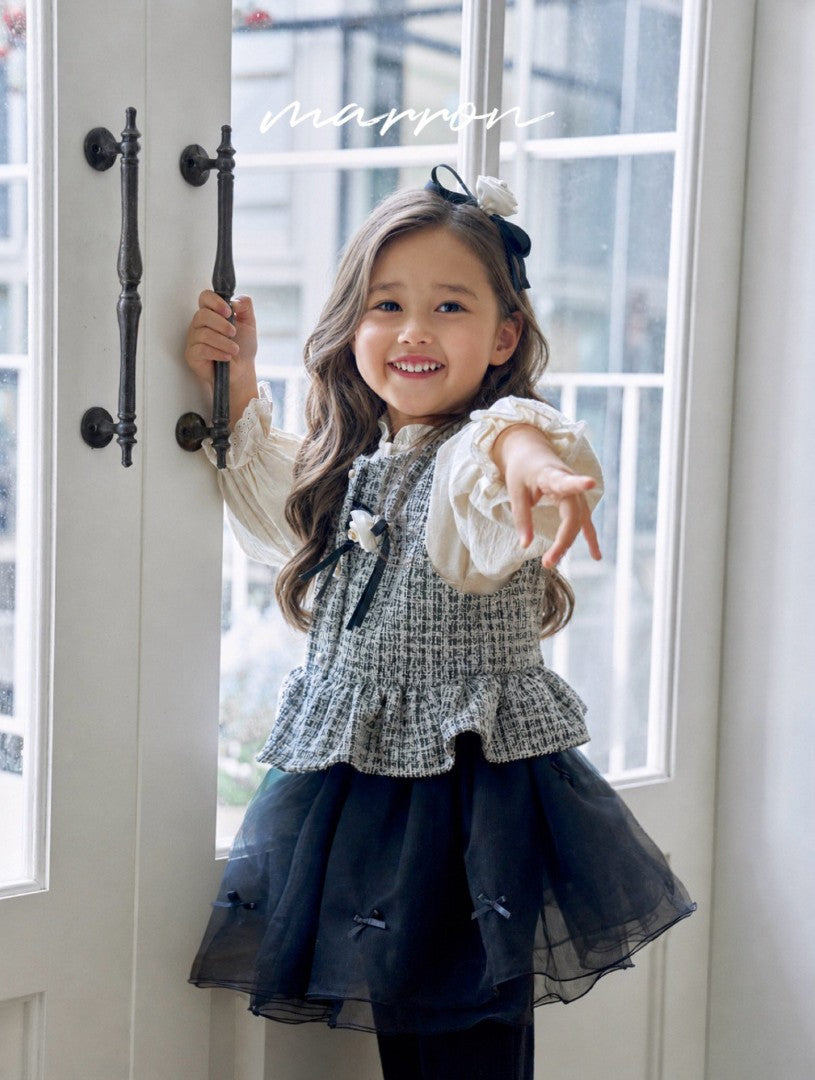 韓國童裝 26秋| MA24 Ribbon Mesh Skirt 裙子