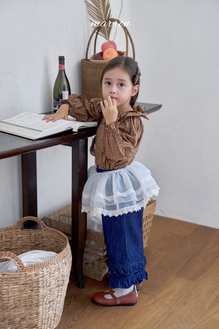 韓國童裝 26秋| MA38 Denim Frill Pants 褲子