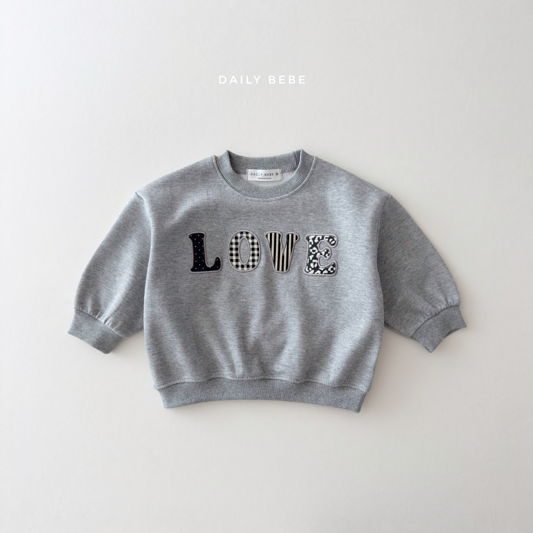 韓國童裝 26秋| DD21 Love Patch Sweatshirt 衛衣