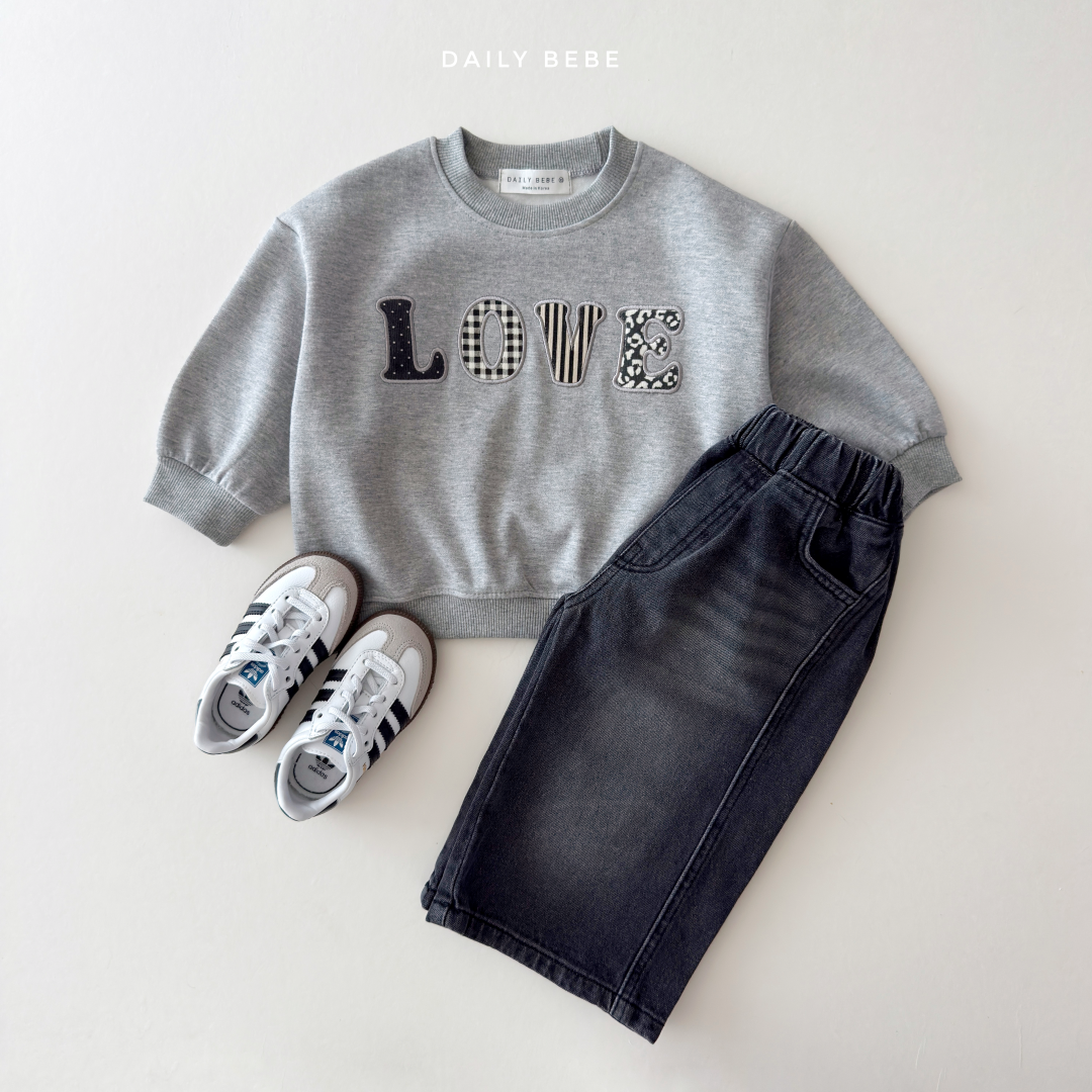 韓國童裝 26秋| DD21 Love Patch Sweatshirt 衛衣