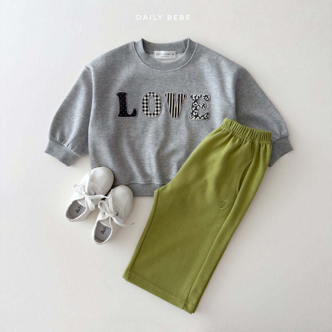 韓國童裝 26秋| DD21 Love Patch Sweatshirt 衛衣