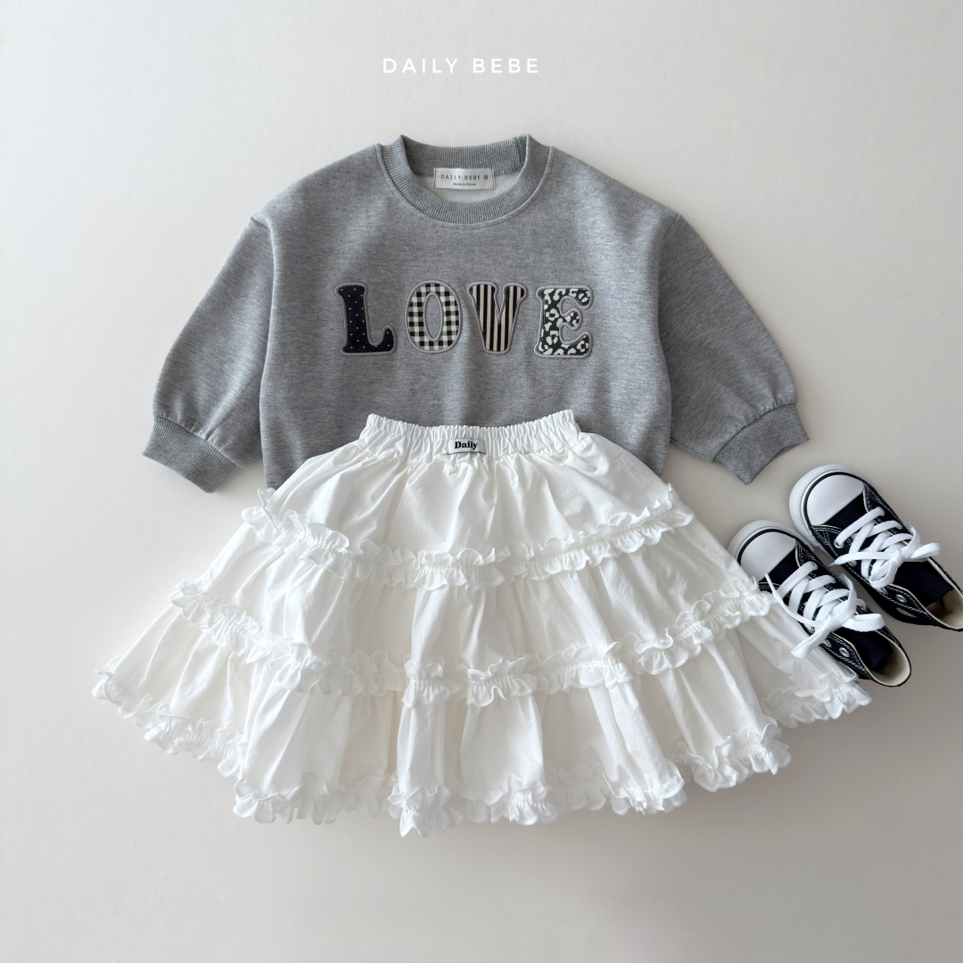 韓國童裝 26秋| DD21 Love Patch Sweatshirt 衛衣