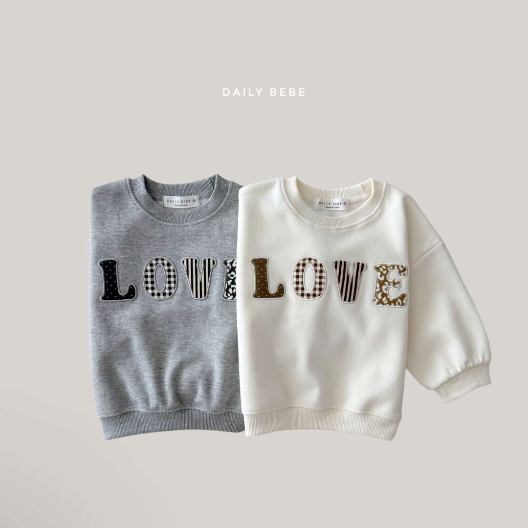 韓國童裝 26秋| DD21 Love Patch Sweatshirt 衛衣