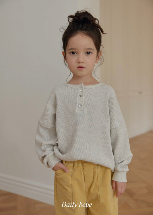 韓國童裝 26秋| DD32 Waffle Henley Tee 上衣