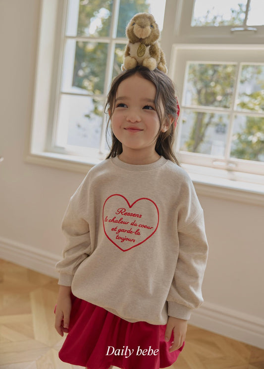 韓國童裝 26秋| DD19 Heart Embroidery Sweatshirt 衛衣