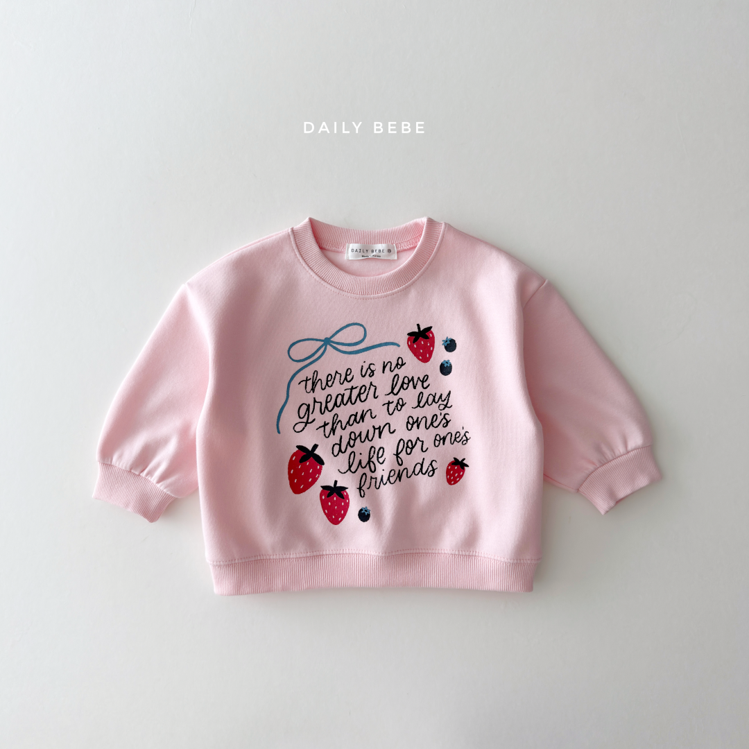 韓國童裝 26秋| DD22 Strawberry Ribbon Sweatshirt 衛衣