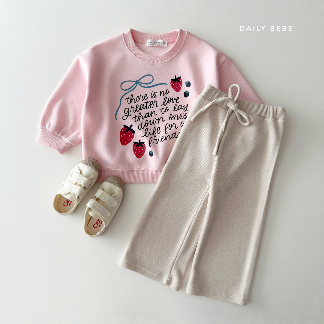 韓國童裝 26秋| DD22 Strawberry Ribbon Sweatshirt 衛衣