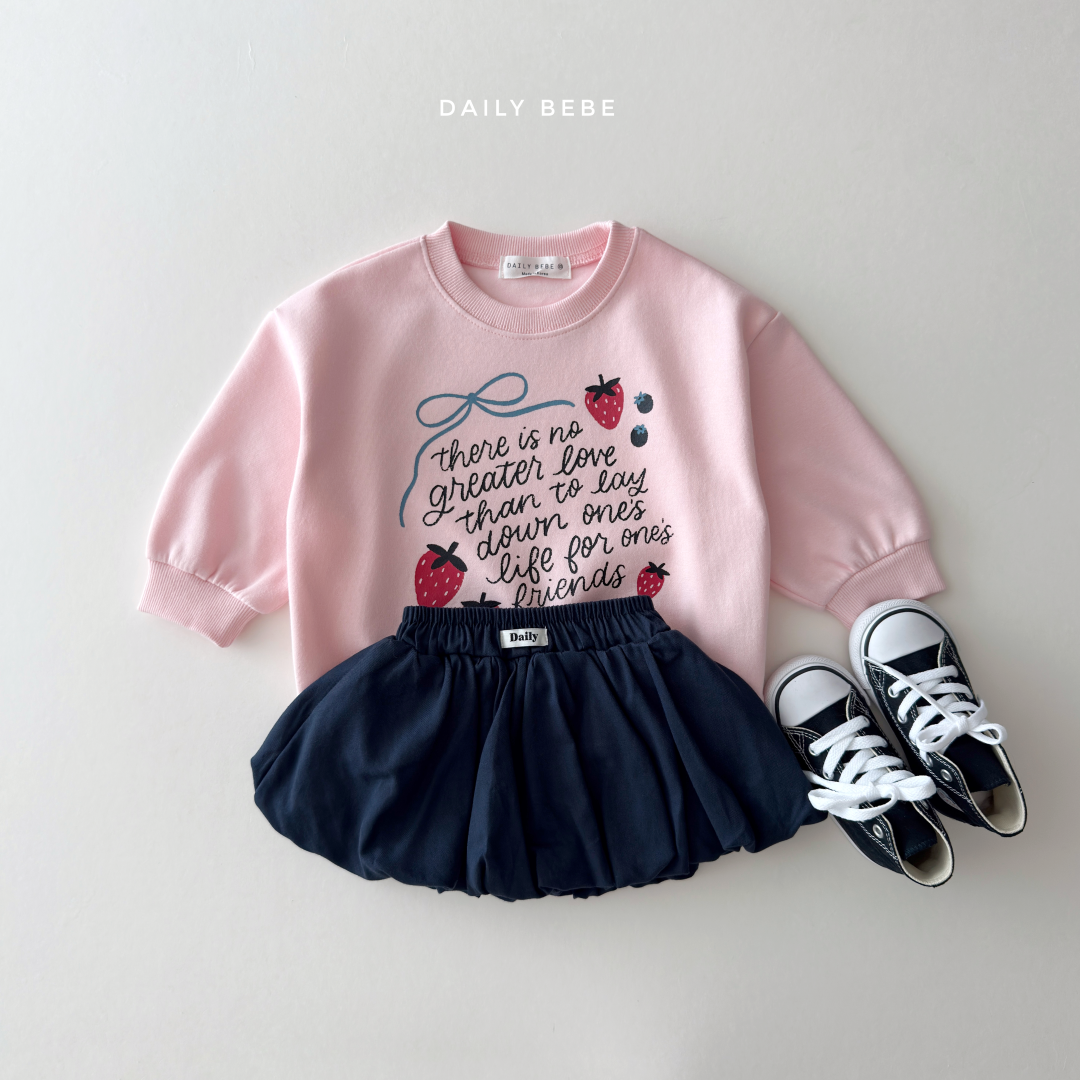 韓國童裝 26秋| DD22 Strawberry Ribbon Sweatshirt 衛衣