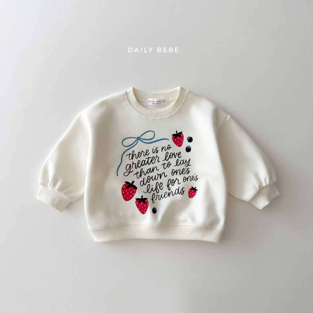 韓國童裝 26秋| DD22 Strawberry Ribbon Sweatshirt 衛衣
