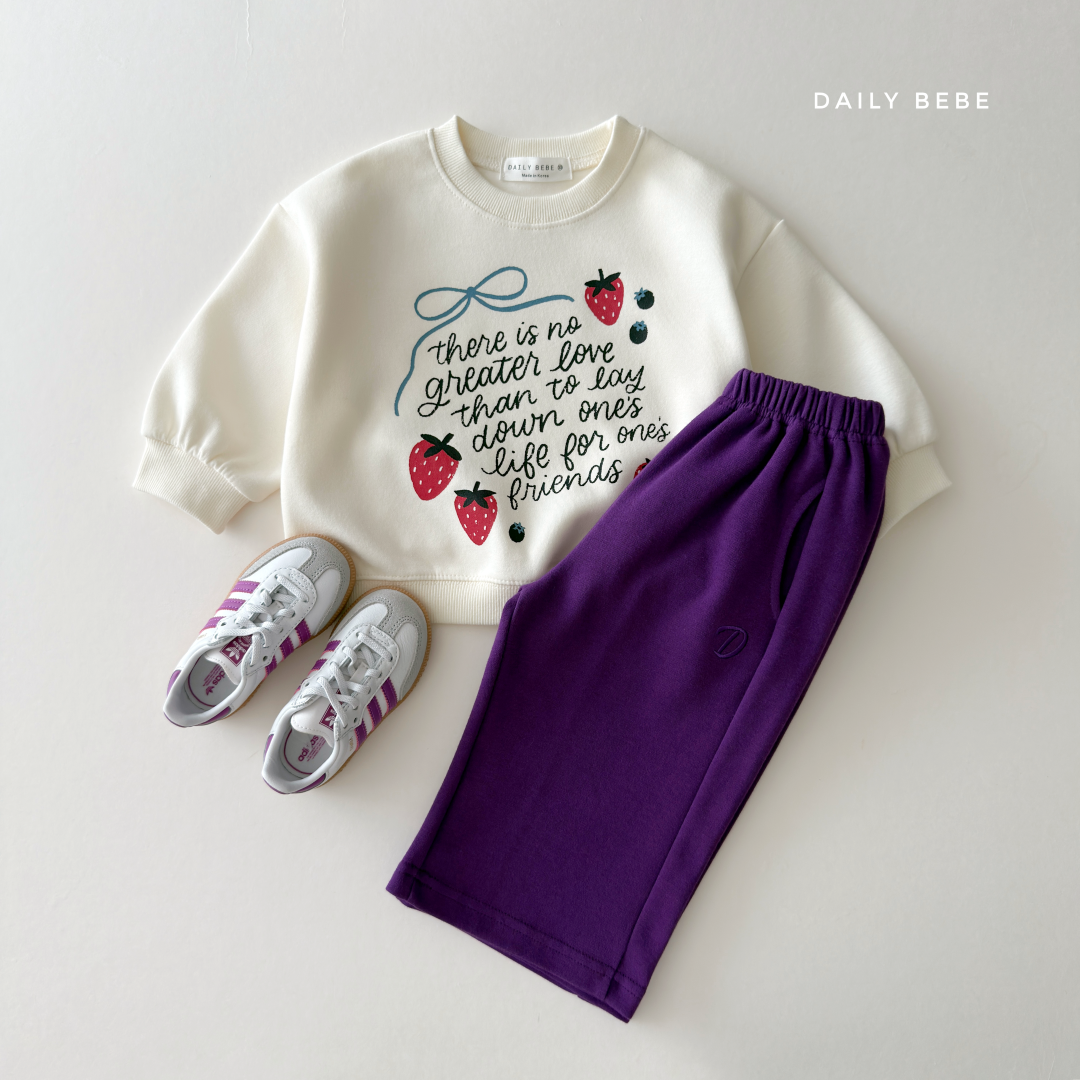韓國童裝 26秋| DD22 Strawberry Ribbon Sweatshirt 衛衣