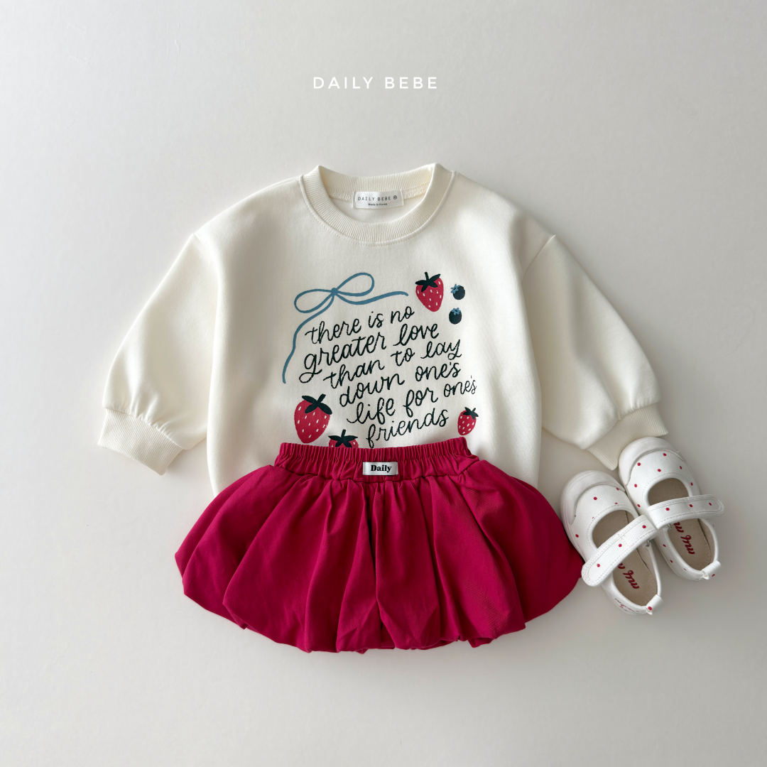 韓國童裝 26秋| DD22 Strawberry Ribbon Sweatshirt 衛衣