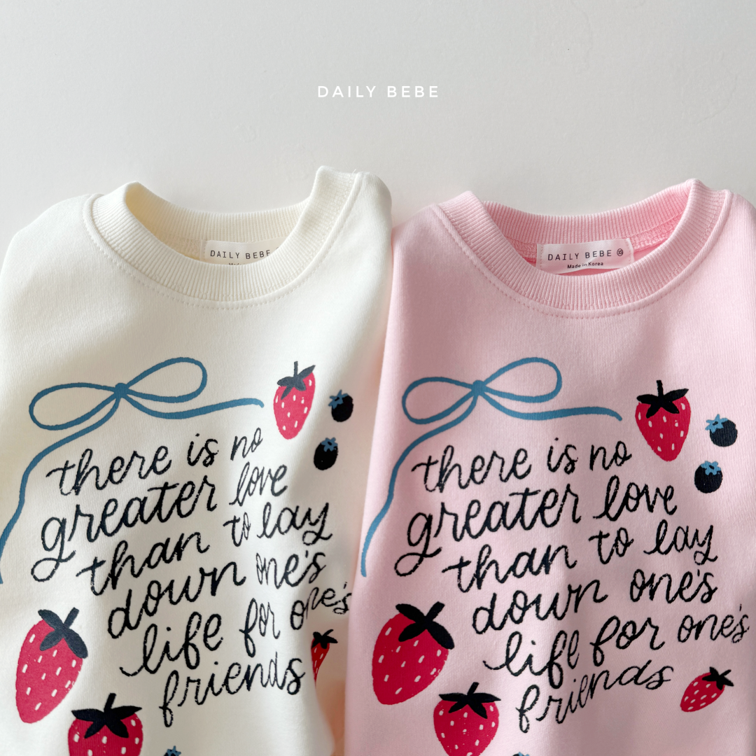 韓國童裝 26秋| DD22 Strawberry Ribbon Sweatshirt 衛衣