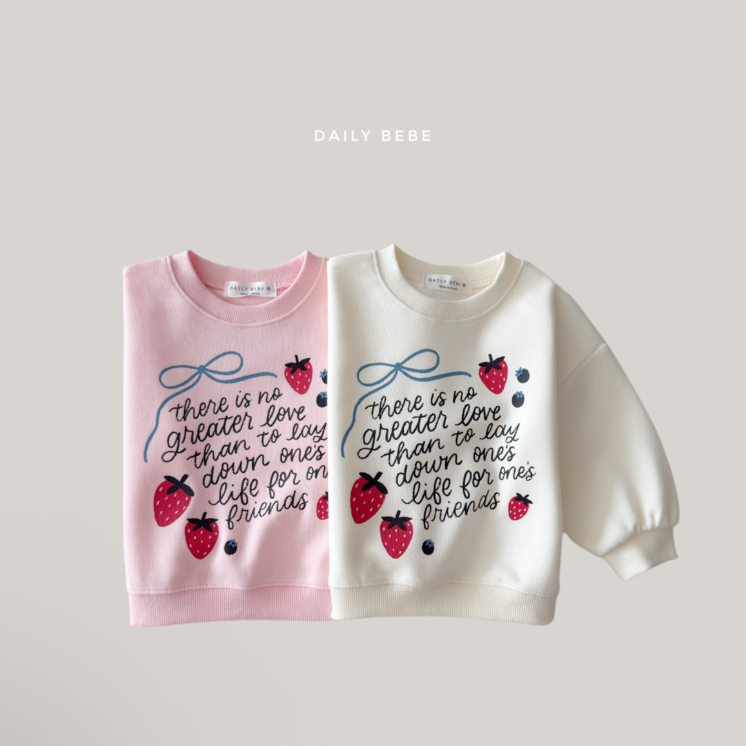 韓國童裝 26秋| DD22 Strawberry Ribbon Sweatshirt 衛衣