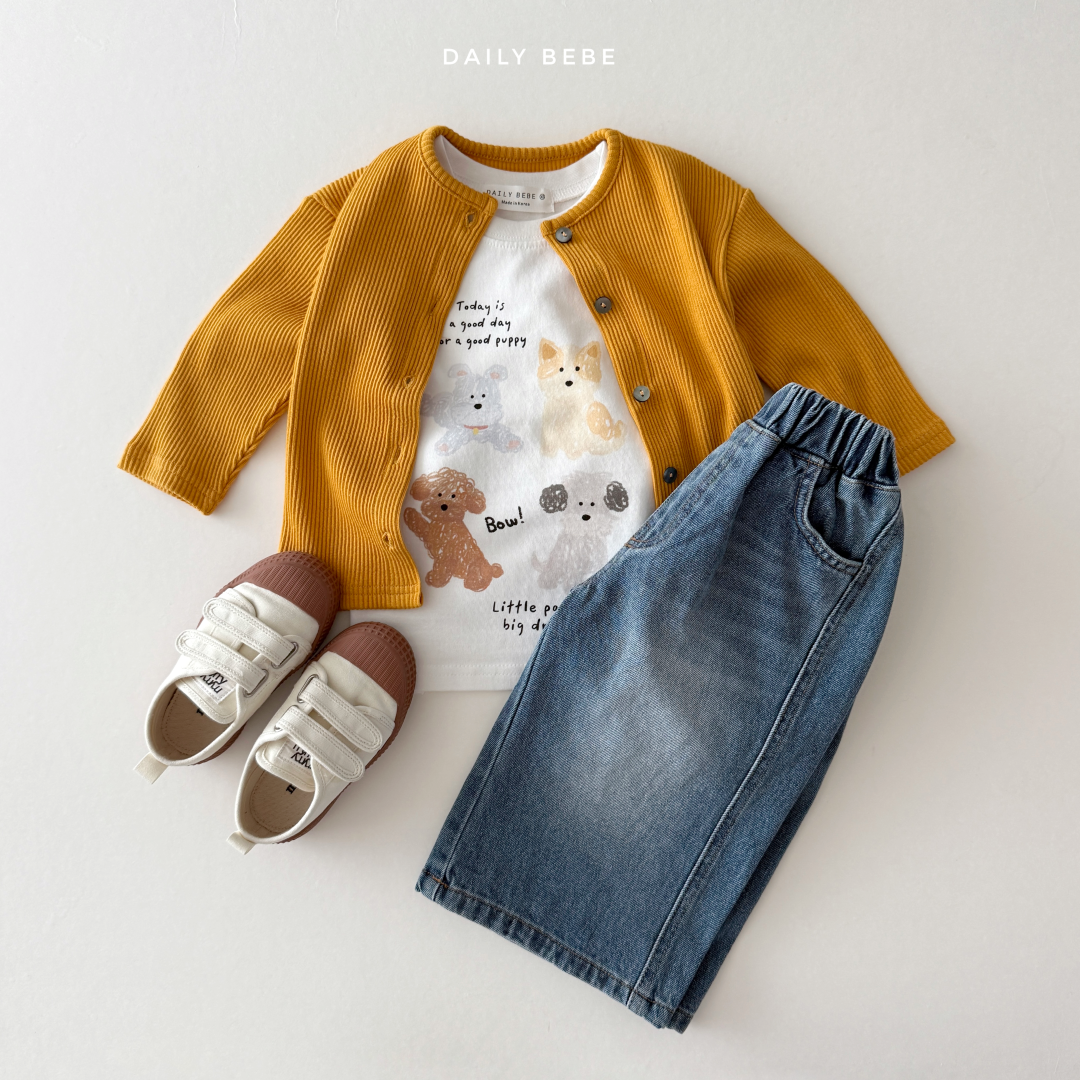 韓國童裝 26秋| DD47 Curved Denim Pants 牛仔褲