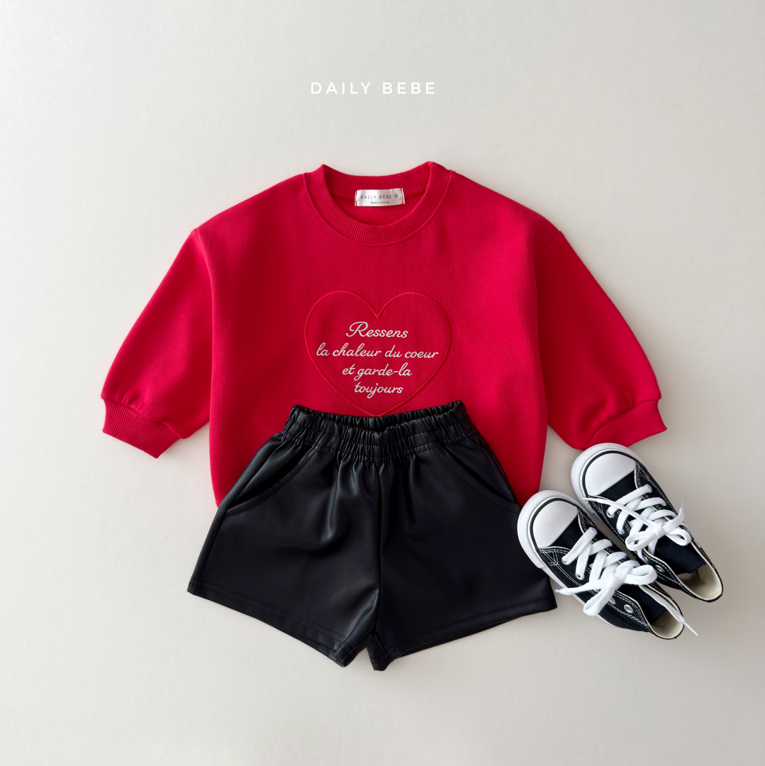 韓國童裝 26秋| DD19 Heart Embroidery Sweatshirt 衛衣