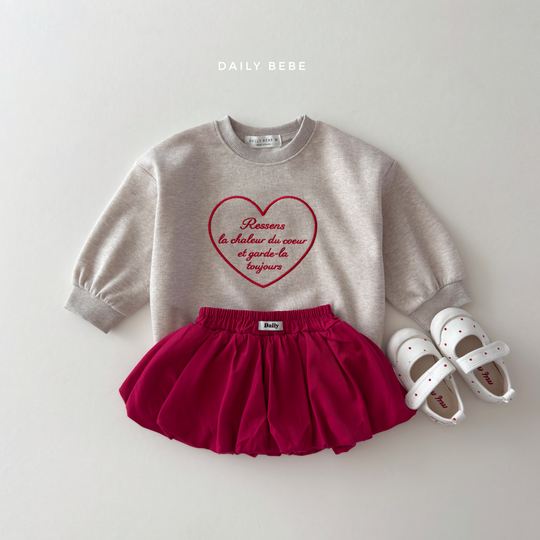 韓國童裝 26秋| DD19 Heart Embroidery Sweatshirt 衛衣