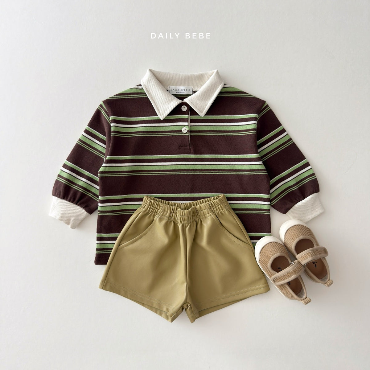 韓國童裝 26秋| DD34 Chestnut Collar Tee 上衣