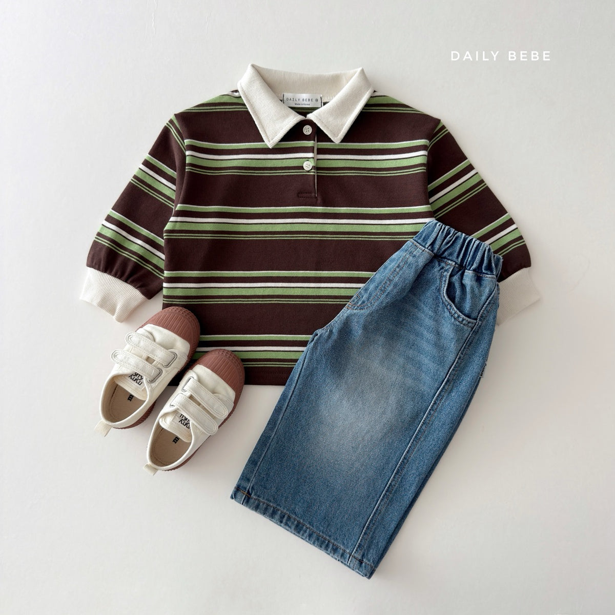 韓國童裝 26秋| DD34 Chestnut Collar Tee 上衣