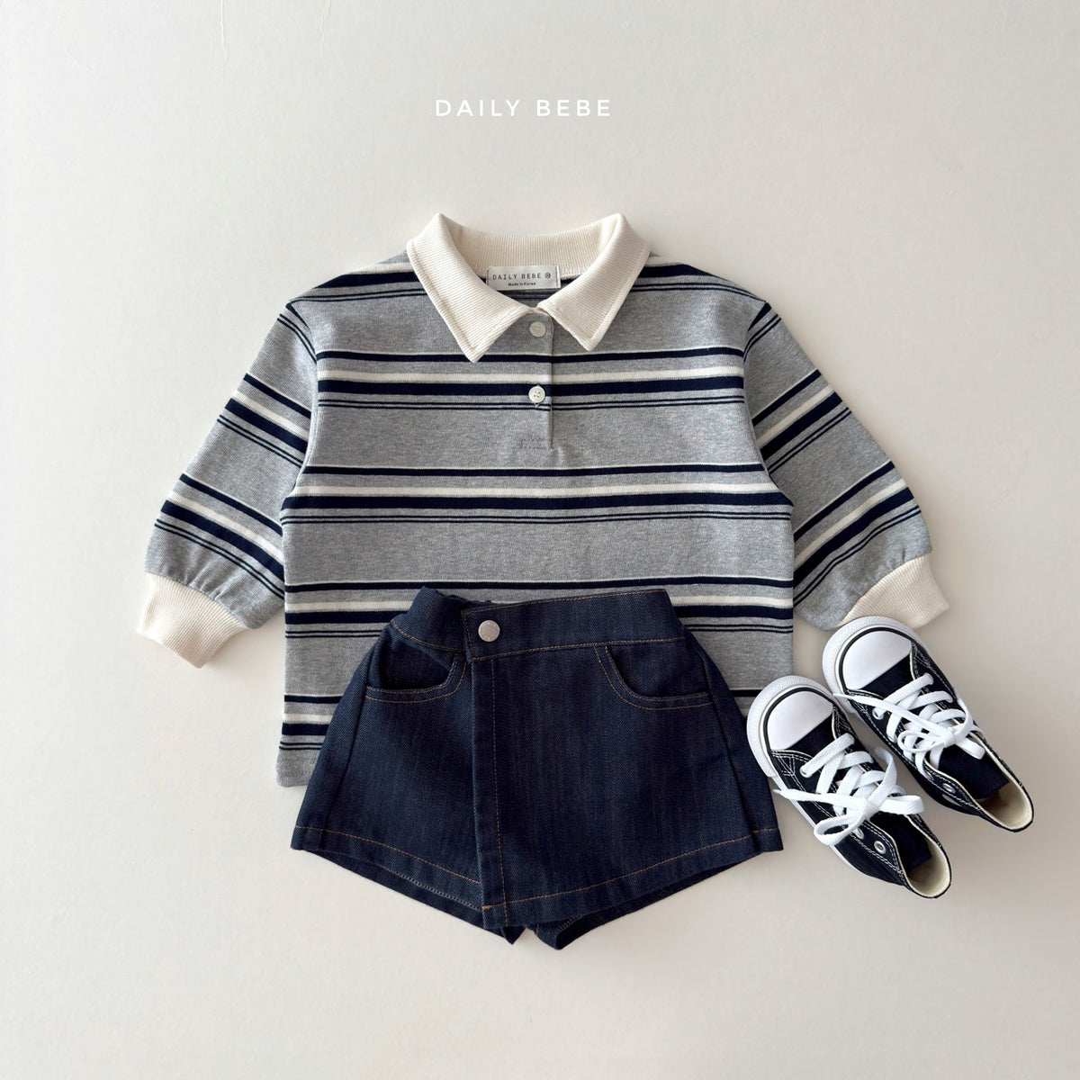 韓國童裝 26秋| DD34 Chestnut Collar Tee 上衣