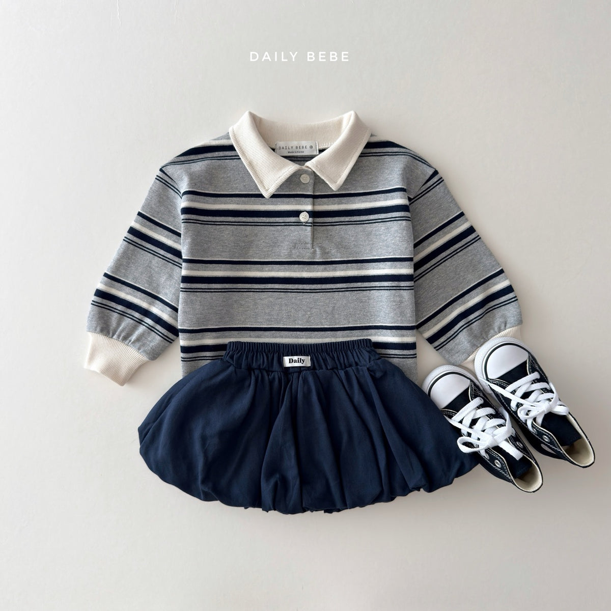 韓國童裝 26秋| DD34 Chestnut Collar Tee 上衣