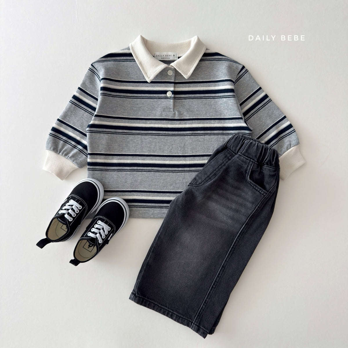 韓國童裝 26秋| DD34 Chestnut Collar Tee 上衣