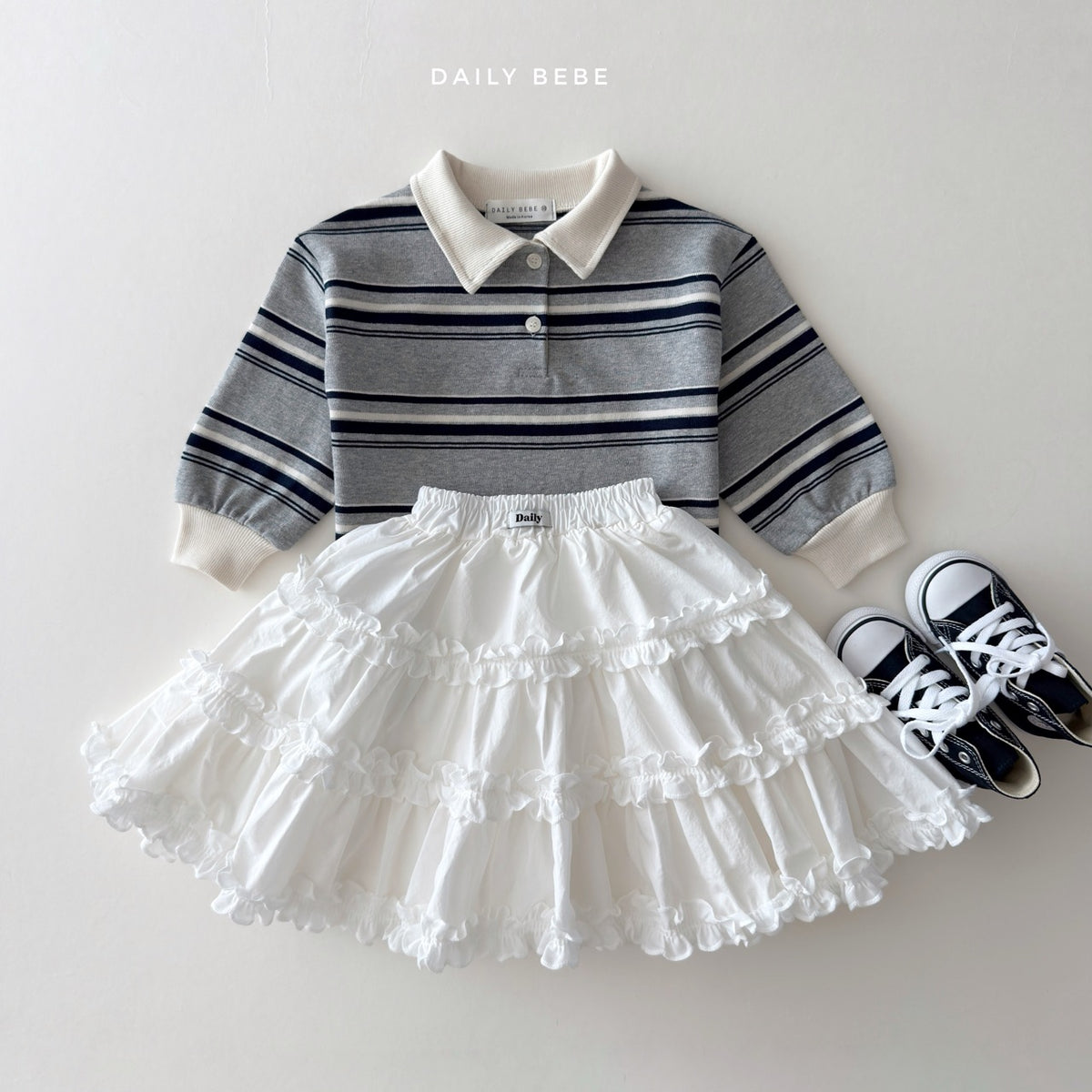 韓國童裝 26秋| DD34 Chestnut Collar Tee 上衣