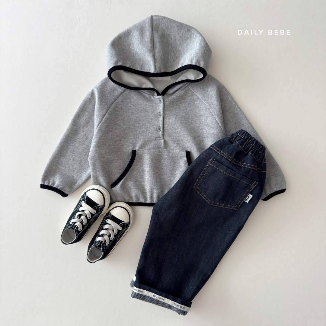 韓國童裝 26秋| DD43 Roll-up Raw Denim 牛仔褲