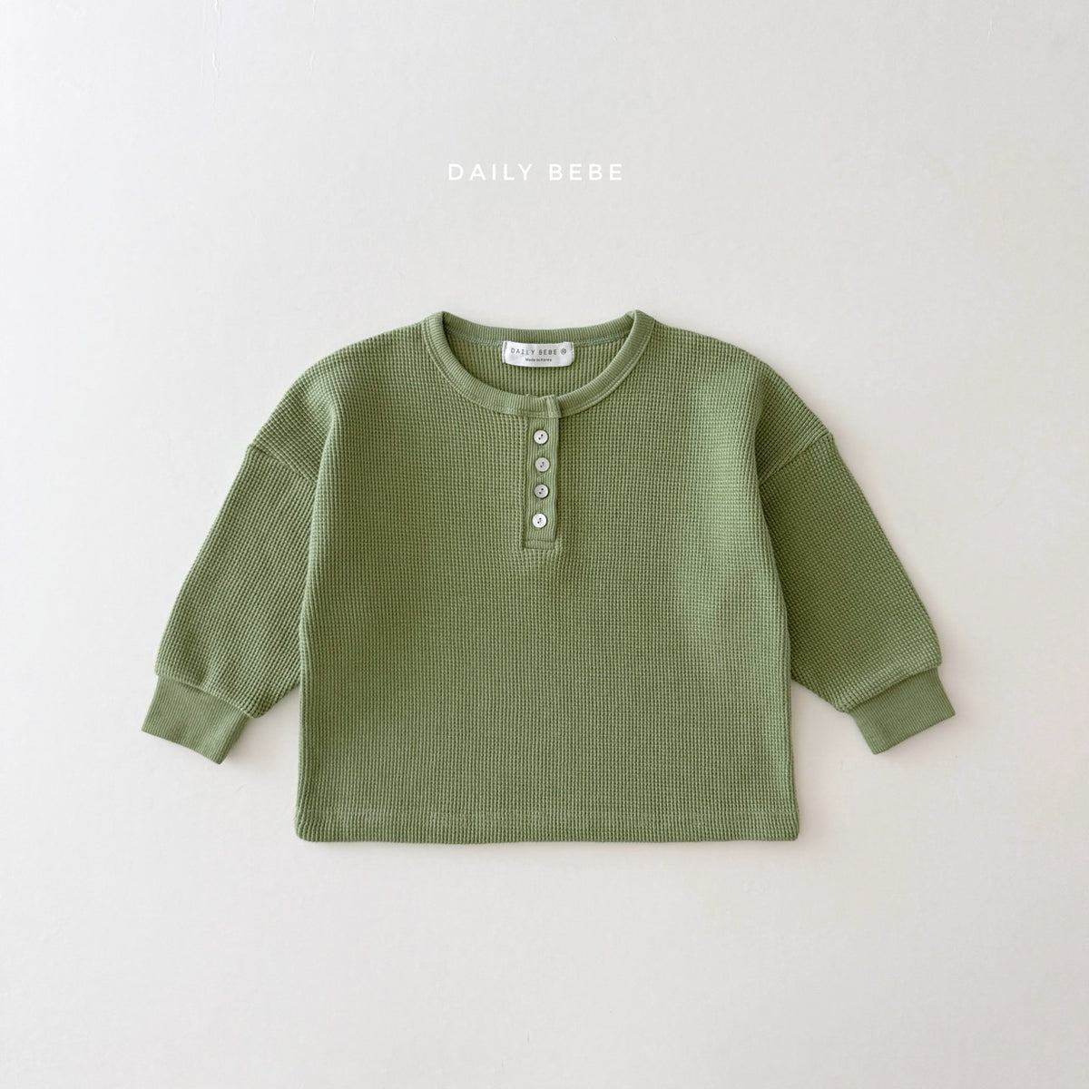 韓國童裝 26秋| DD32 Waffle Henley Tee 上衣