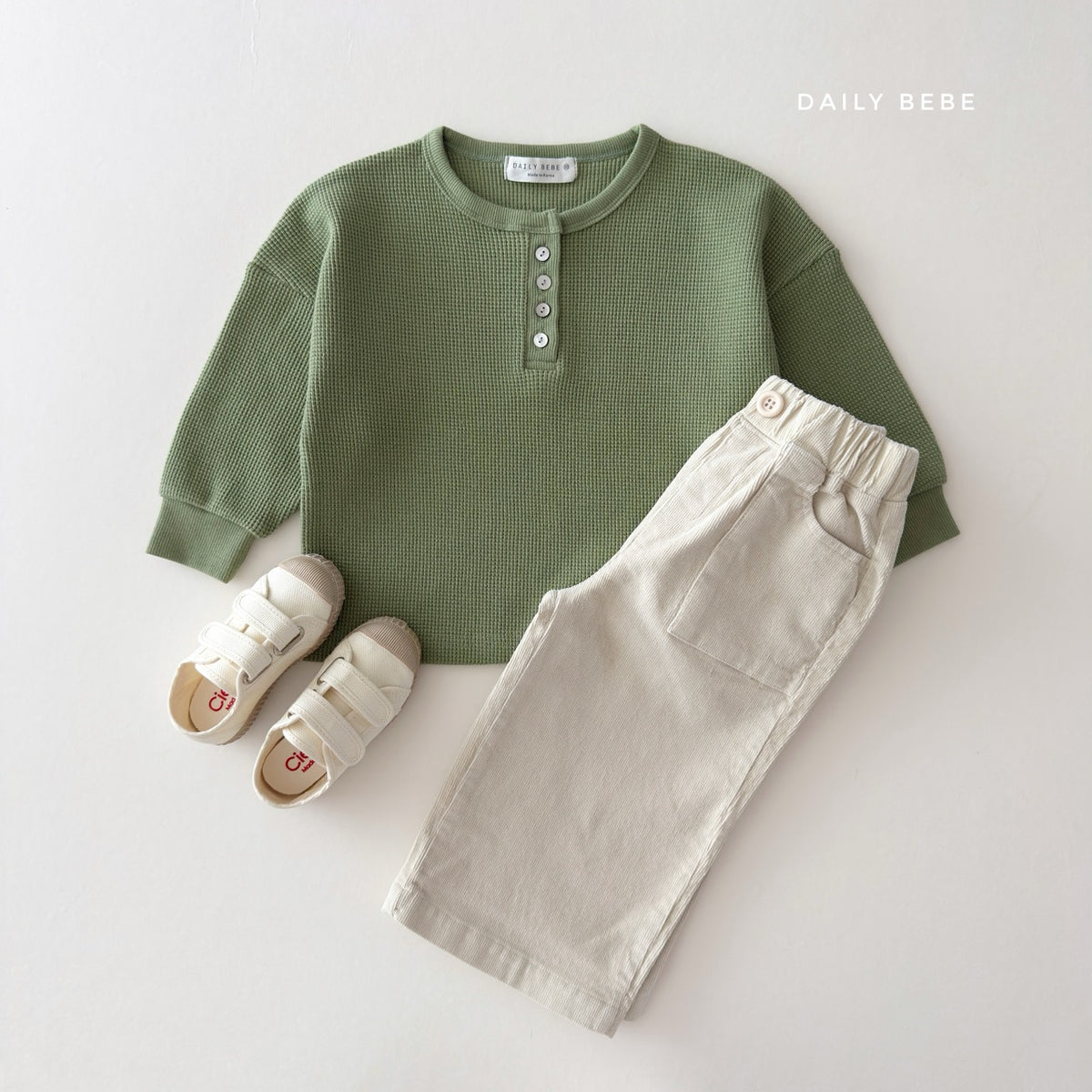 韓國童裝 26秋| DD32 Waffle Henley Tee 上衣