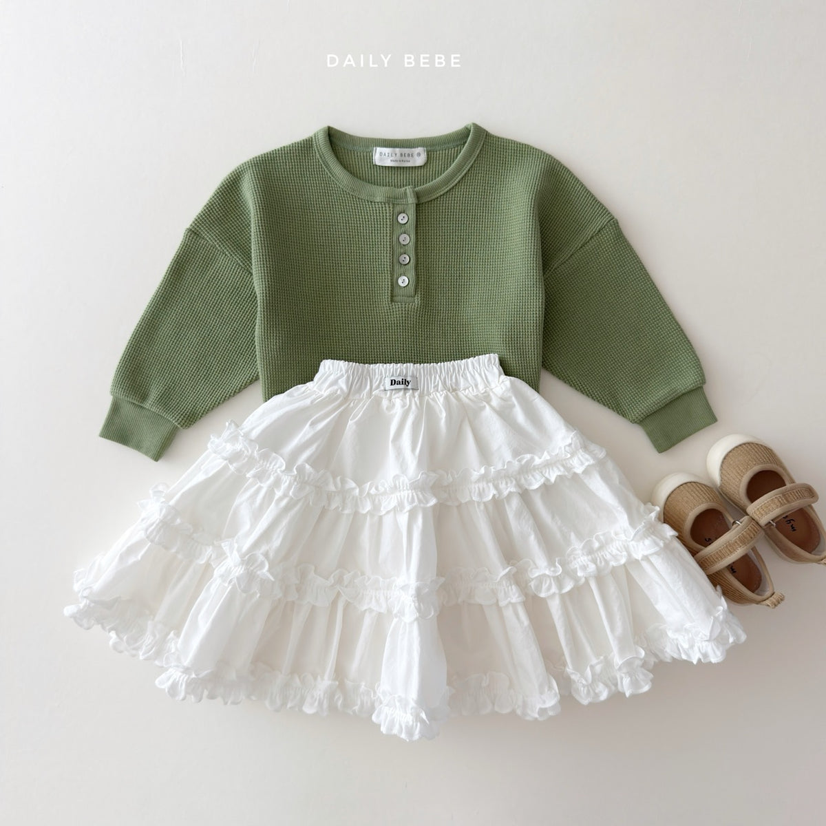 韓國童裝 26秋| DD32 Waffle Henley Tee 上衣