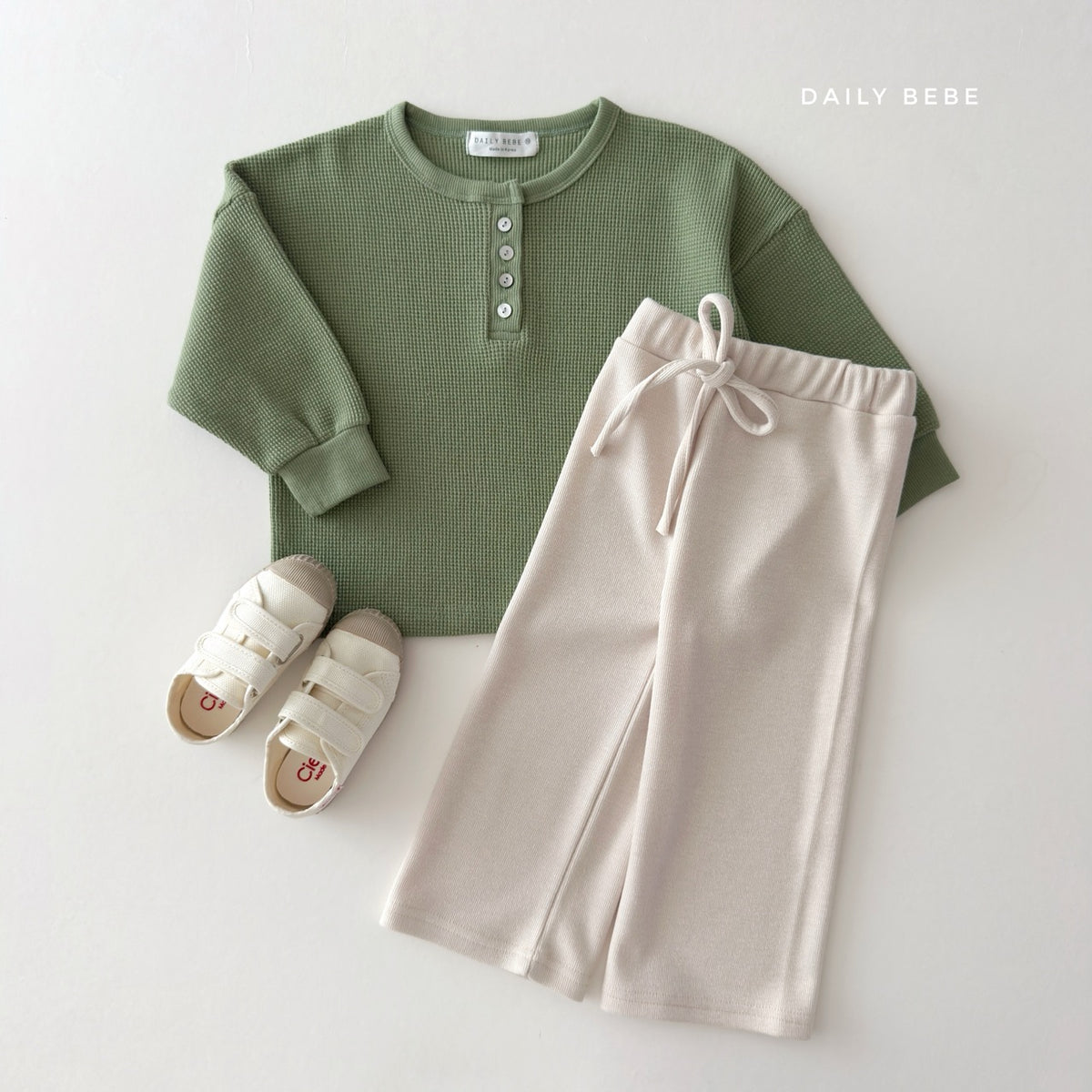 韓國童裝 26秋| DD32 Waffle Henley Tee 上衣