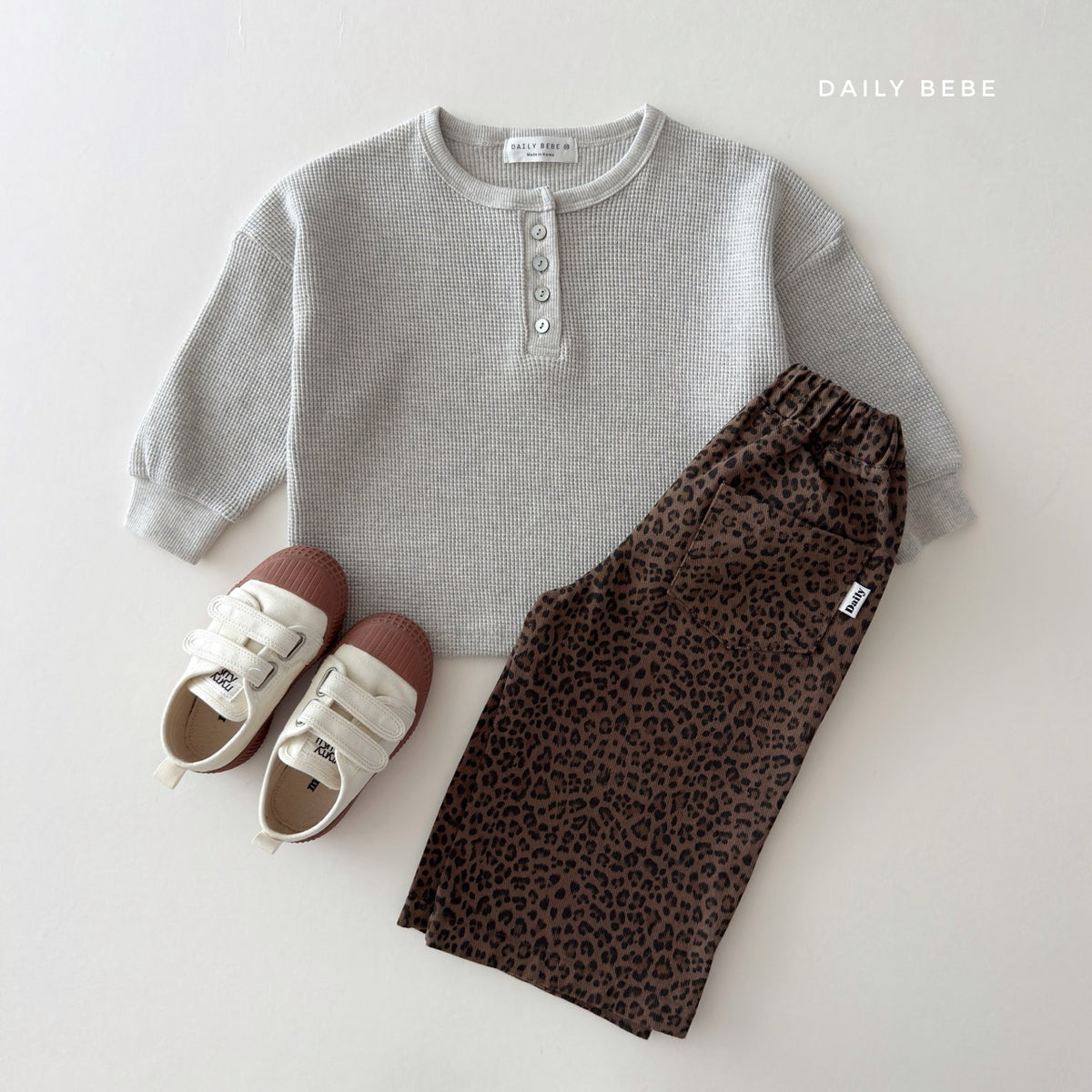 韓國童裝 26秋| DD32 Waffle Henley Tee 上衣