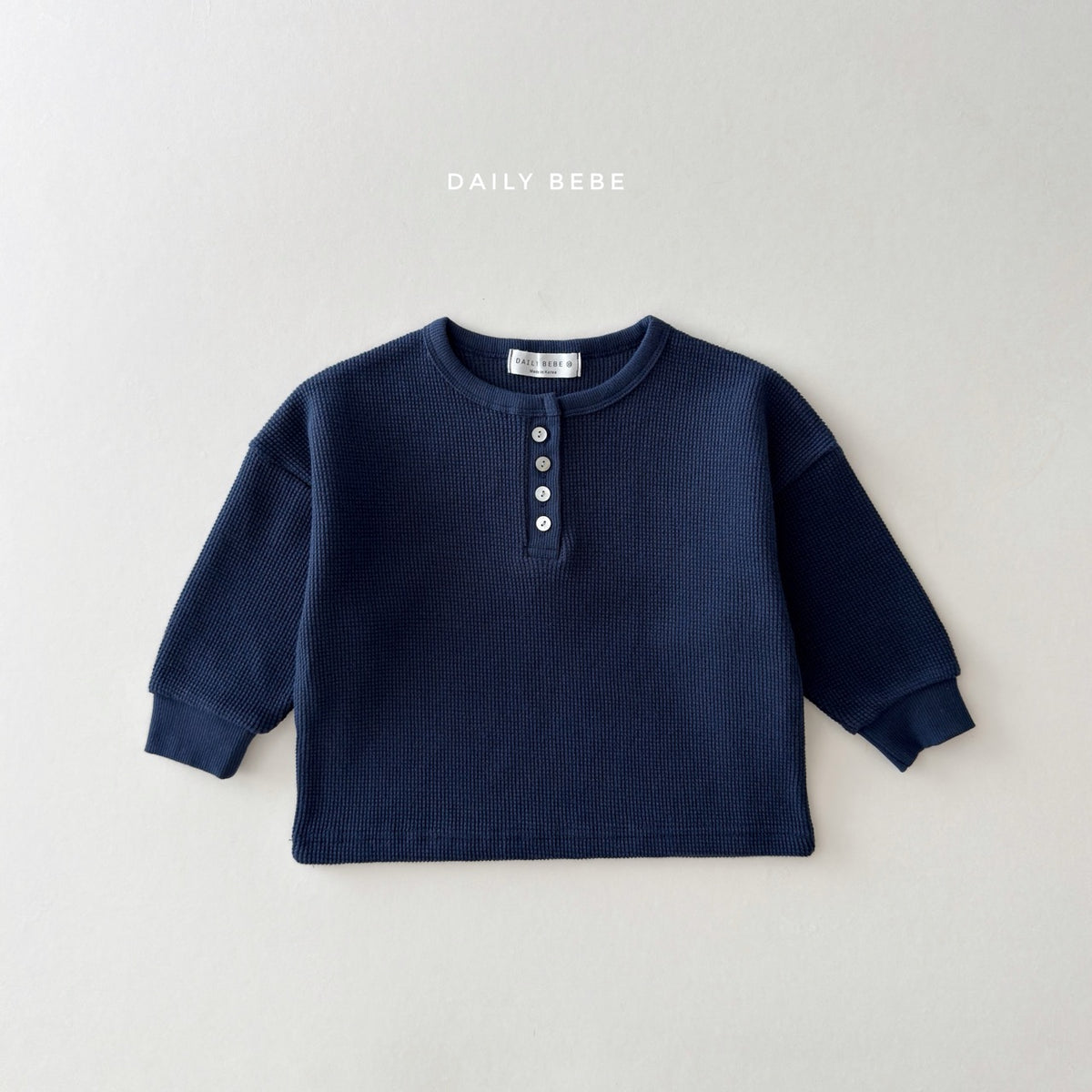 韓國童裝 26秋| DD32 Waffle Henley Tee 上衣