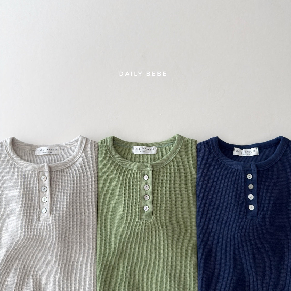 韓國童裝 26秋| DD32 Waffle Henley Tee 上衣