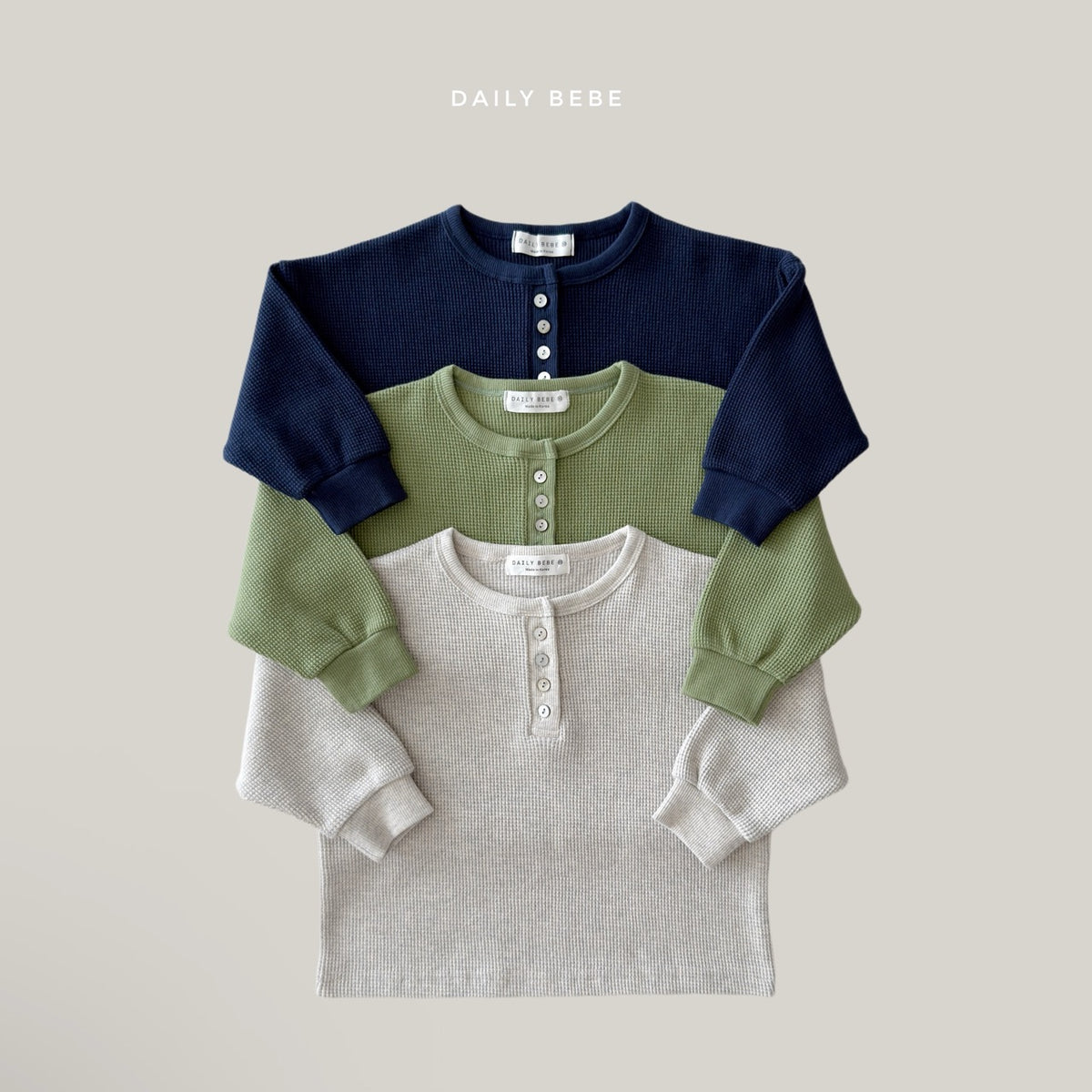 韓國童裝 26秋| DD32 Waffle Henley Tee 上衣
