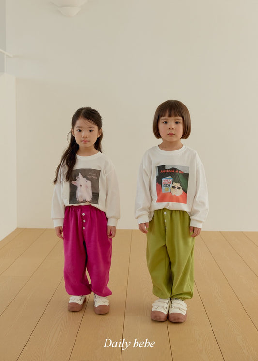 韓國童裝 26秋| DD02 Button Jogger Pants 長褲