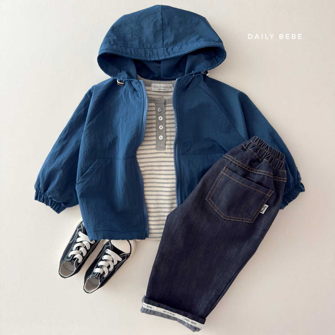 韓國童裝 26秋| DD43 Roll-up Raw Denim 牛仔褲